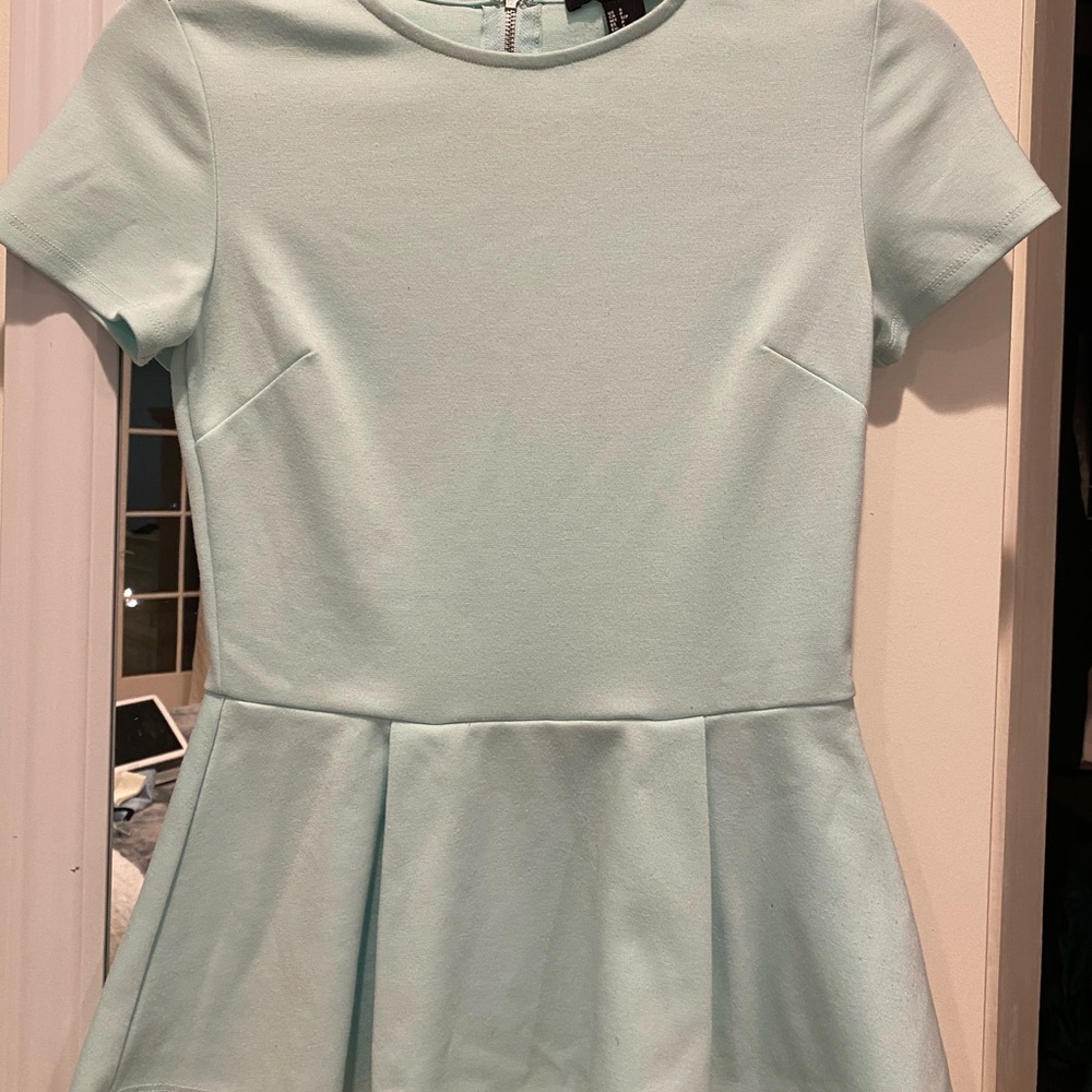Forever 21 Baby Blue Peplum Top